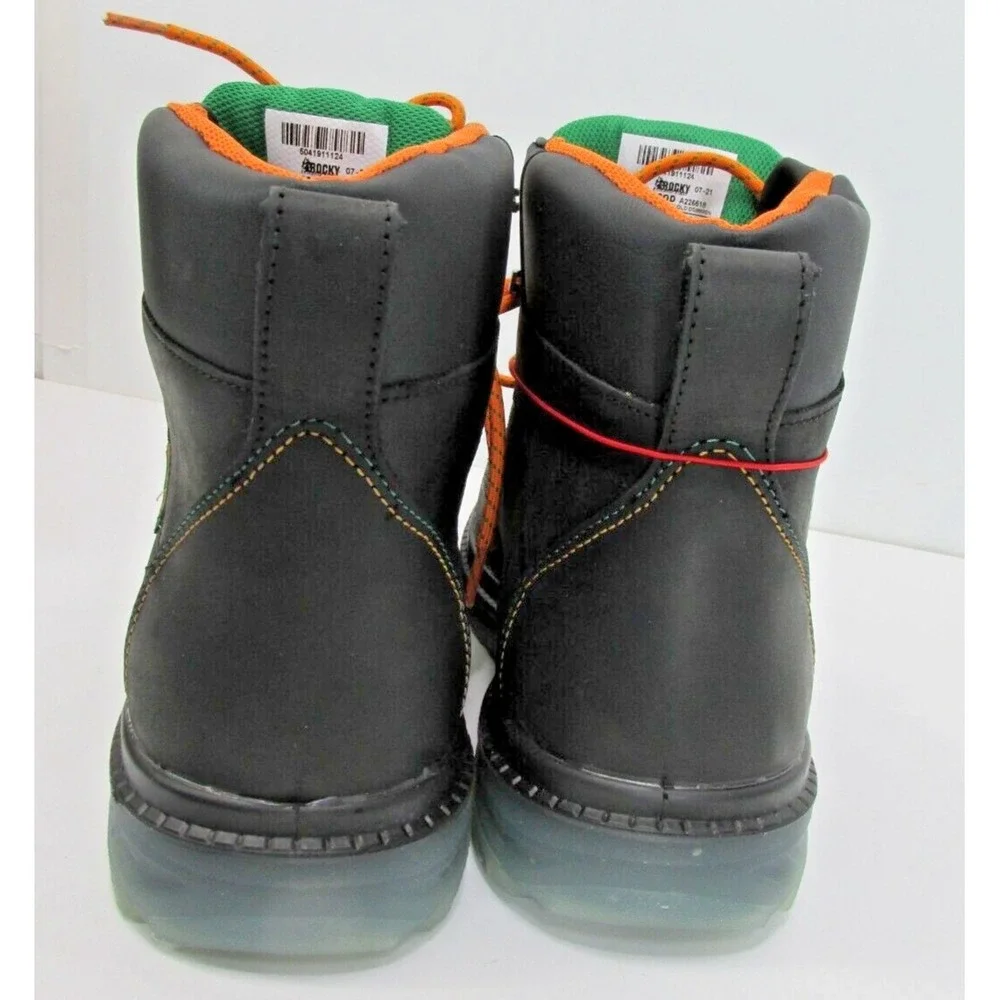 Rocky WorkSmart Waterproof Safety Steel Toe Black Boot Mens Size 11M